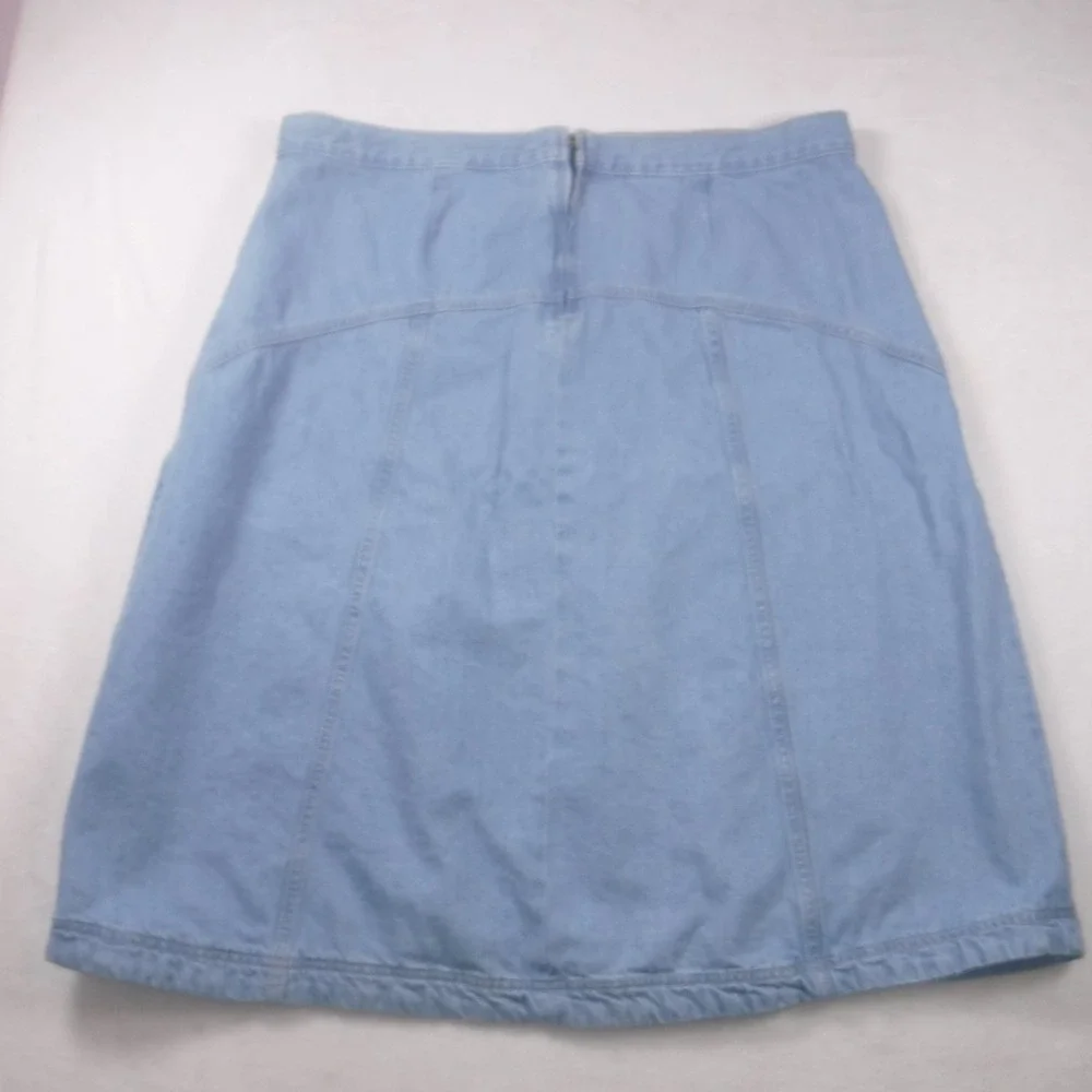 Old Navy Drapey Denim High-Rise‎ Midi Skirt Light Wash Blue Size 18 A Line